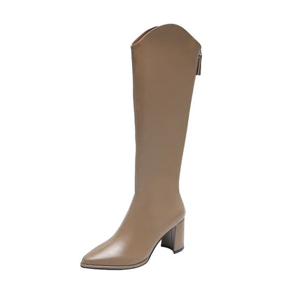 Women's Block Heel Knee High Boots | Pointed Toe | Pull-On Tall Boots | Steven & Levon