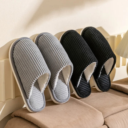 Men's Corduroy Slippers | Plush Insole | Non Slip EVA Sole | Indoor Shoes | Steven & Levon