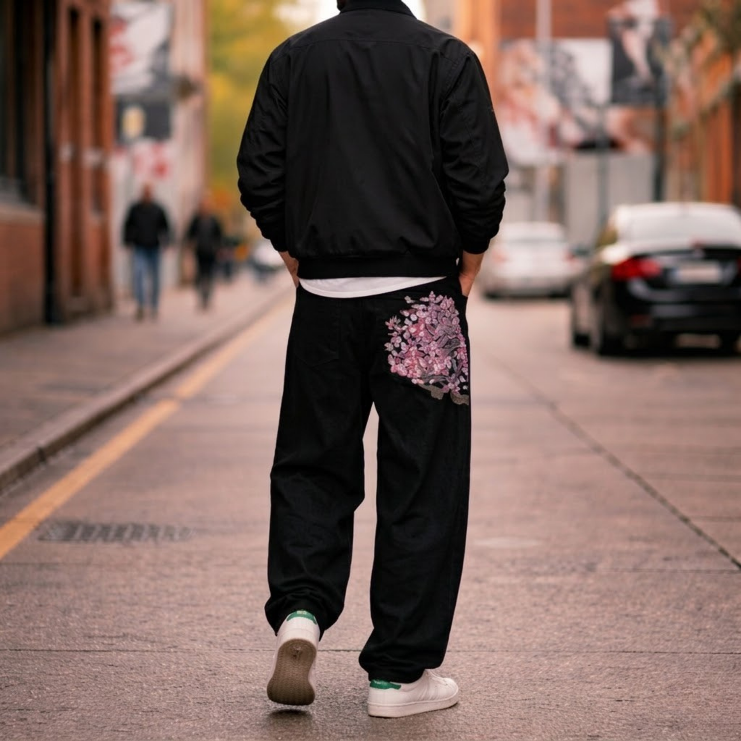 Bloomstride - Wide-Leg Embroidered Street Style Jeans  Everyday Street Styling