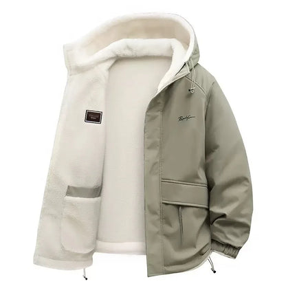 Men's Fleece Jacket | Thick Winter Lining | Hooded Full Zip | Loose Fit | Steven & Levon