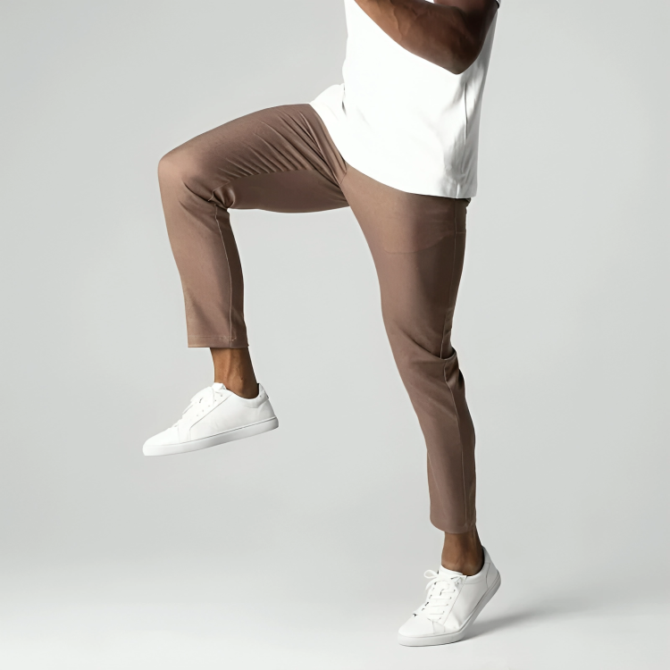 Slim Fit Chinos Work Trousers | Stretch Cotton Blend | Tapered Leg with Pockets | Steven & Levon