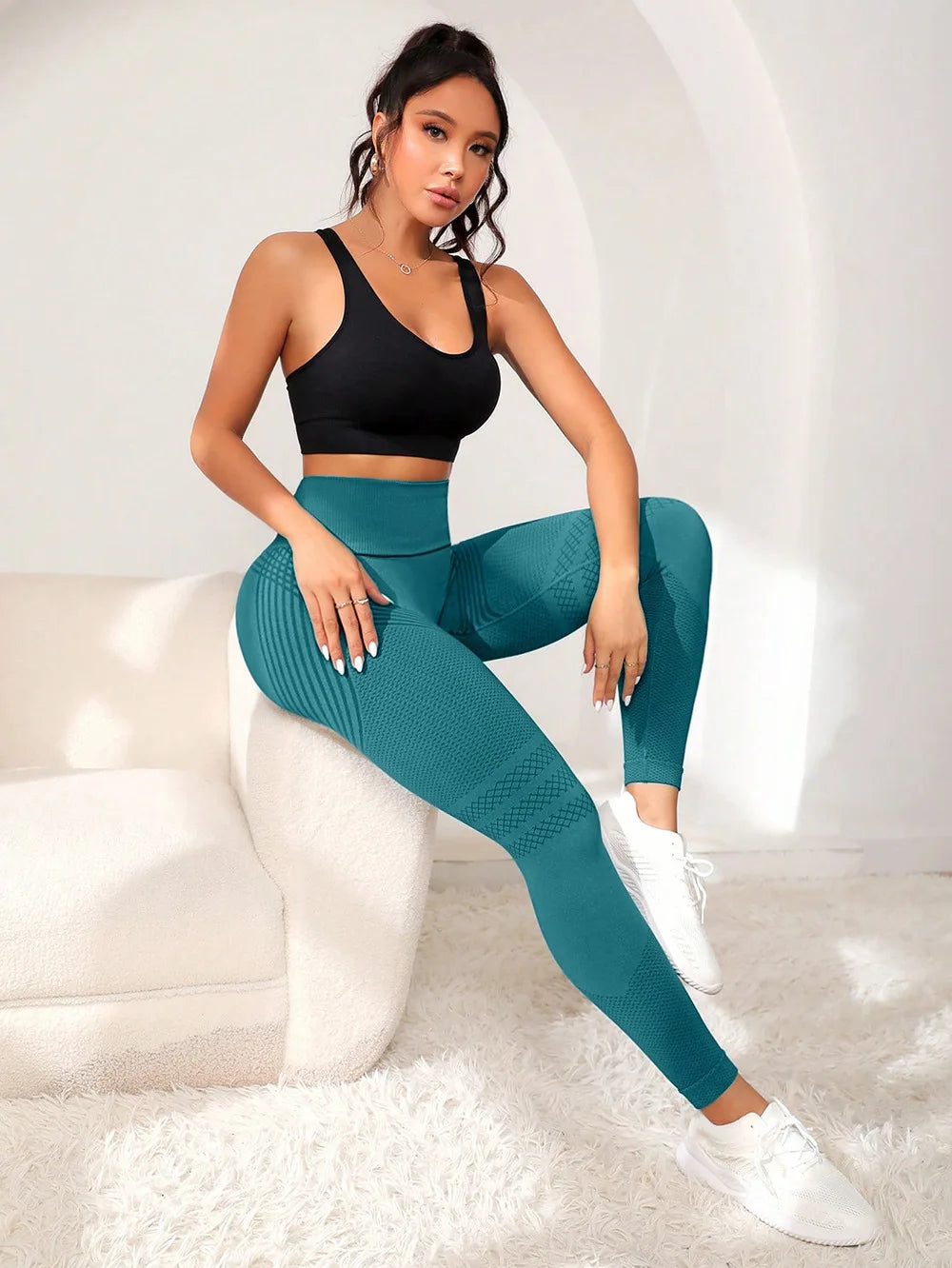 Women's High Waisted Yoga Leggings | Seamless Design | Bum Lifting Fit | Steven & Levon