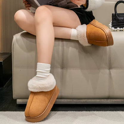 Snow Boots | Unisex | Faux Fur | Fluffy Plush | Warm Winter Indoor Slippers | Steven & Levon