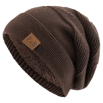 Slouchy Beanie | Unisex Fur Lined Warm Knitted Winter Hat for Casual Wear | Steven & Levon