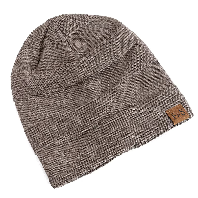 Slouchy Beanie | Unisex Fur Lined Warm Knitted Winter Hat for Casual Wear | Steven & Levon