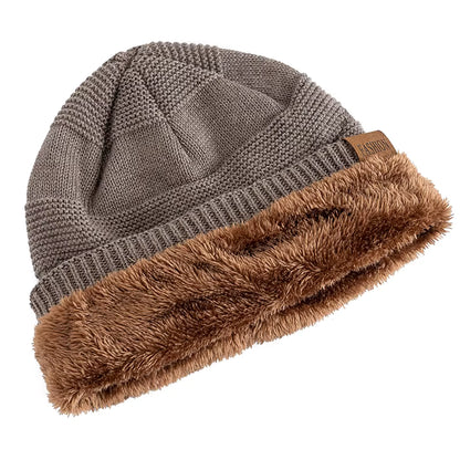 Slouchy Beanie | Unisex Fur Lined Warm Knitted Winter Hat for Casual Wear | Steven & Levon
