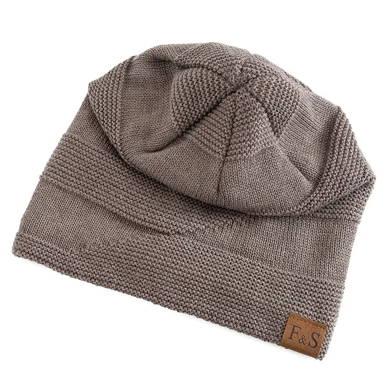 Slouchy Beanie | Unisex Fur Lined Warm Knitted Winter Hat for Casual Wear | Steven & Levon