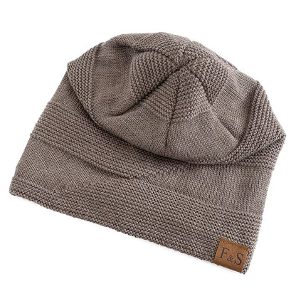 Slouchy Beanie | Unisex Fur Lined Warm Knitted Winter Hat for Casual Wear | Steven & Levon