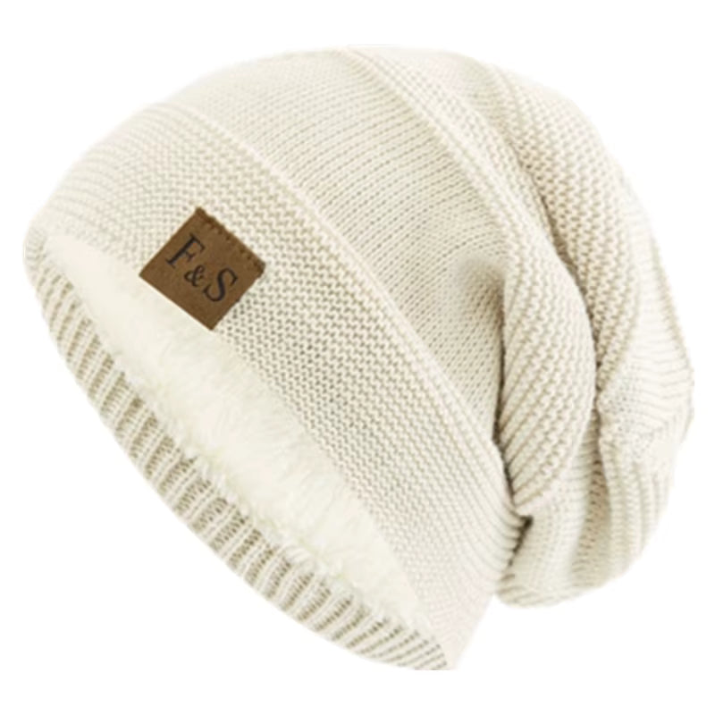 Slouchy Beanie | Unisex Fur Lined Warm Knitted Winter Hat for Casual Wear | Steven & Levon