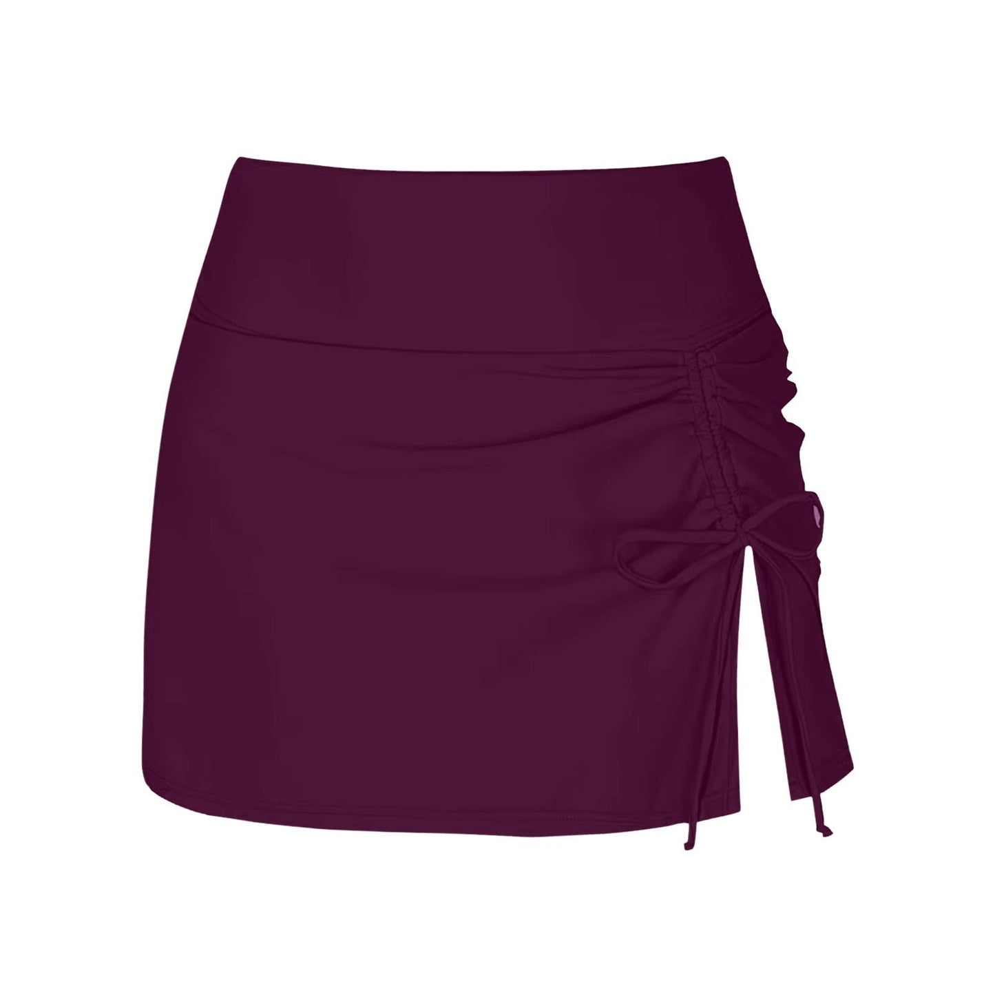 Women's Ruched Mini Skirt | Women | High Waist | Adjustable Drawstring Side Split | Active & Casual Wear | Steven & Levon