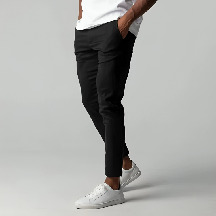 Slim Fit Chinos Work Trousers | Stretch Cotton Blend | Tapered Leg with Pockets | Steven & Levon