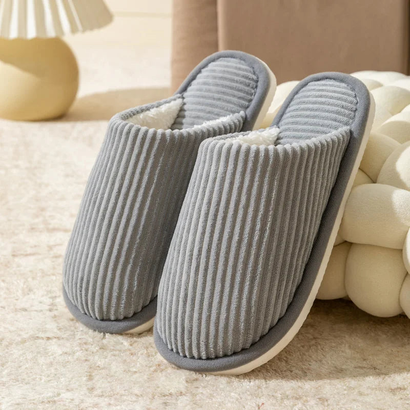 Men's Corduroy Slippers | Plush Insole | Non Slip EVA Sole | Indoor Shoes | Steven & Levon
