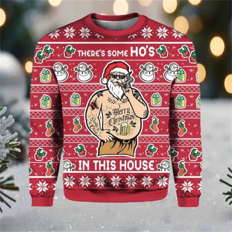 3D Santa Christmas Sweater | Men's Oversized Festive Pullover | Soft Fabric | Steven & Levon