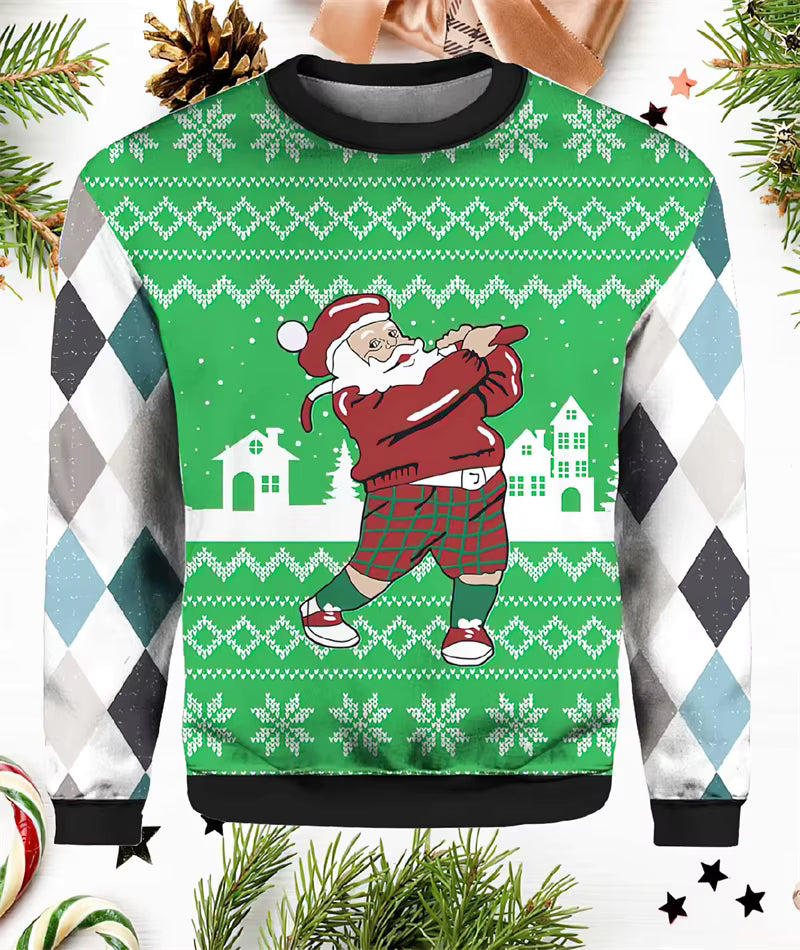 3D Santa Christmas Sweater | Men's Oversized Festive Pullover | Soft Fabric | Steven & Levon