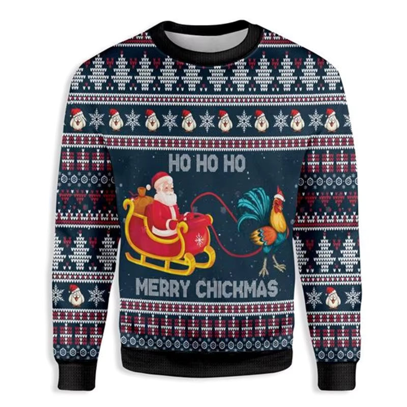 3D Santa Christmas Sweater | Men's Oversized Festive Pullover | Soft Fabric | Steven & Levon
