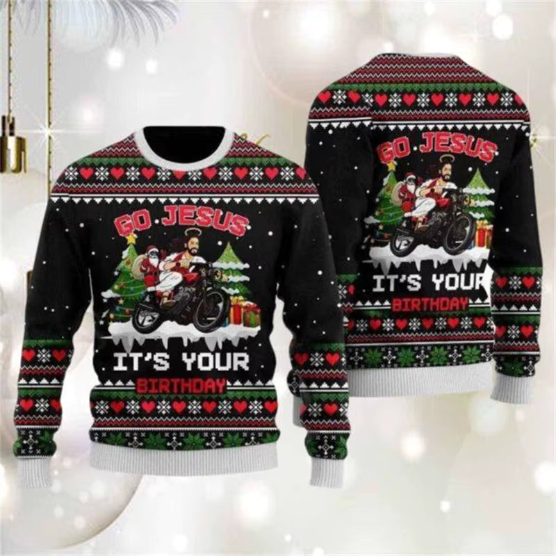 3D Santa Christmas Sweater | Men's Oversized Festive Pullover | Soft Fabric | Steven & Levon