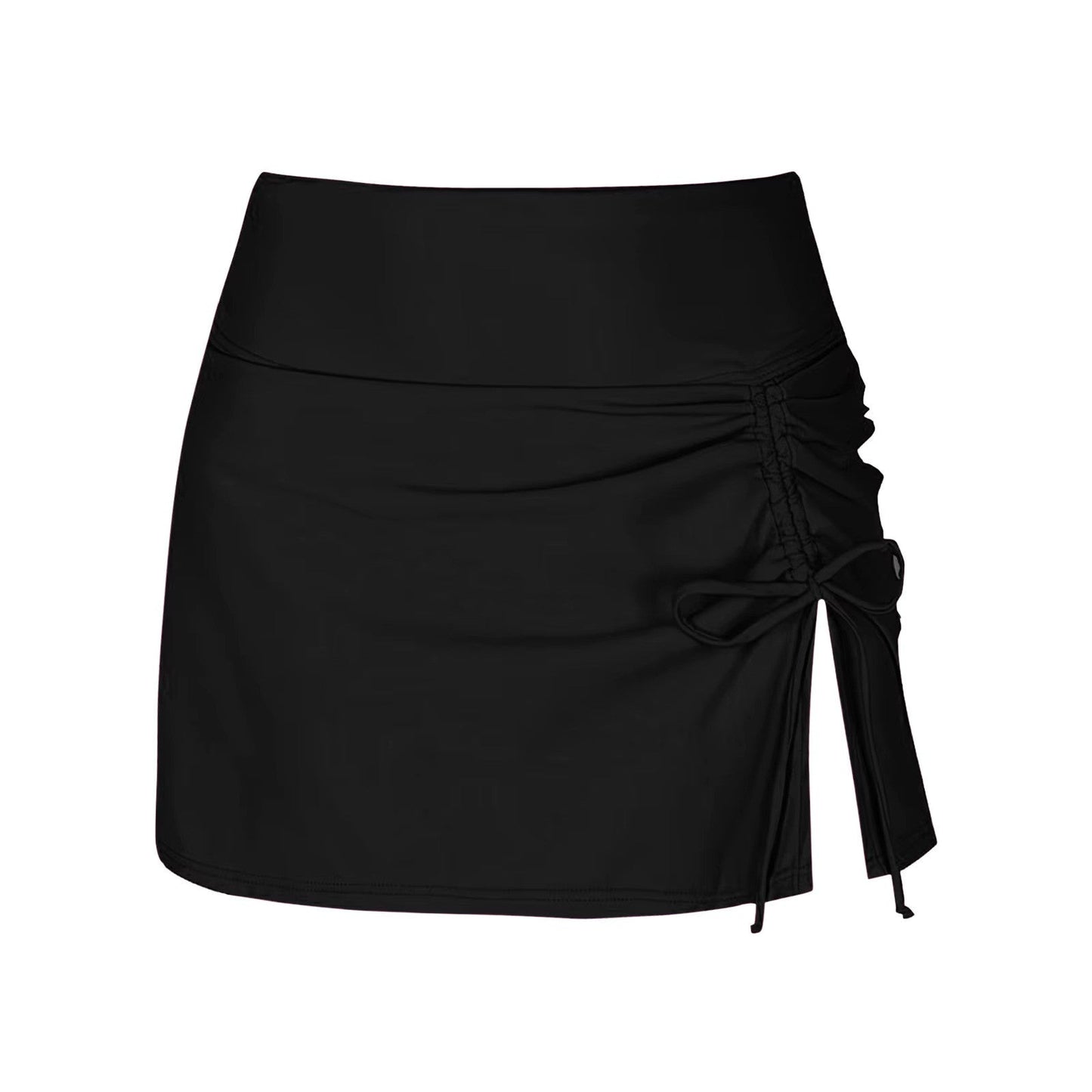 Women's Ruched Mini Skirt | Women | High Waist | Adjustable Drawstring Side Split | Active & Casual Wear | Steven & Levon