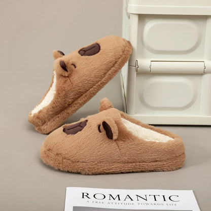 Women's Animal Print Slippers | Faux Fur Detail | Plush Lining | TPR Sole | Steven & Levon