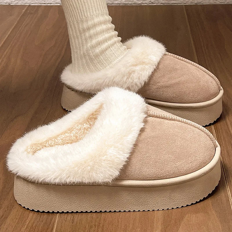 Women's Flannel Snow Boots | Platform Ankle Boots | Plush Lined Slip On Winter Shoes | Steven & Levon