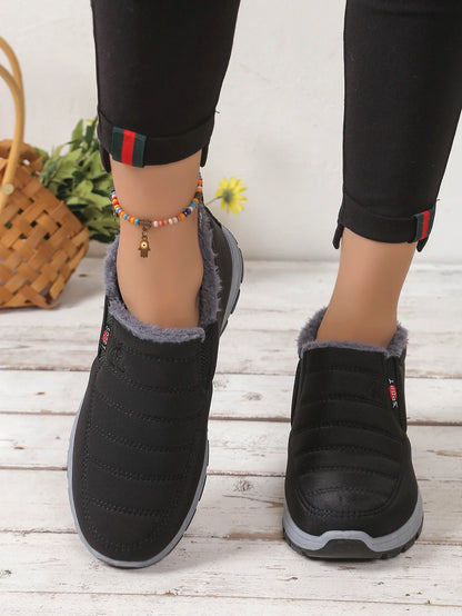 Women's Snow Boots | Slip On Ankle Boots | Plush Lined Warm Winter Shoes | Steven & Levon