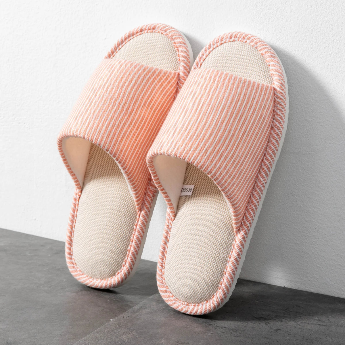 Men's Cotton House Slippers | Striped Pattern | Non Slip PVC Sole | Indoor Comfort | Steven & Levon