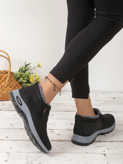 Women's Snow Boots | Slip On Ankle Boots | Plush Lined Warm Winter Shoes | Steven & Levon