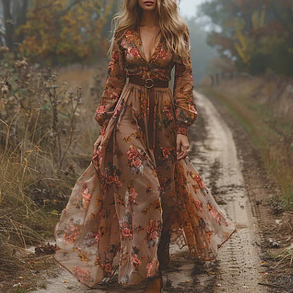 Lightweight Boho Maxi Dress | Women's Belted Summer Dress | Steven & Levon