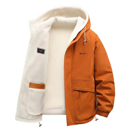 Men's Fleece Jacket | Thick Winter Lining | Hooded Full Zip | Loose Fit | Steven & Levon