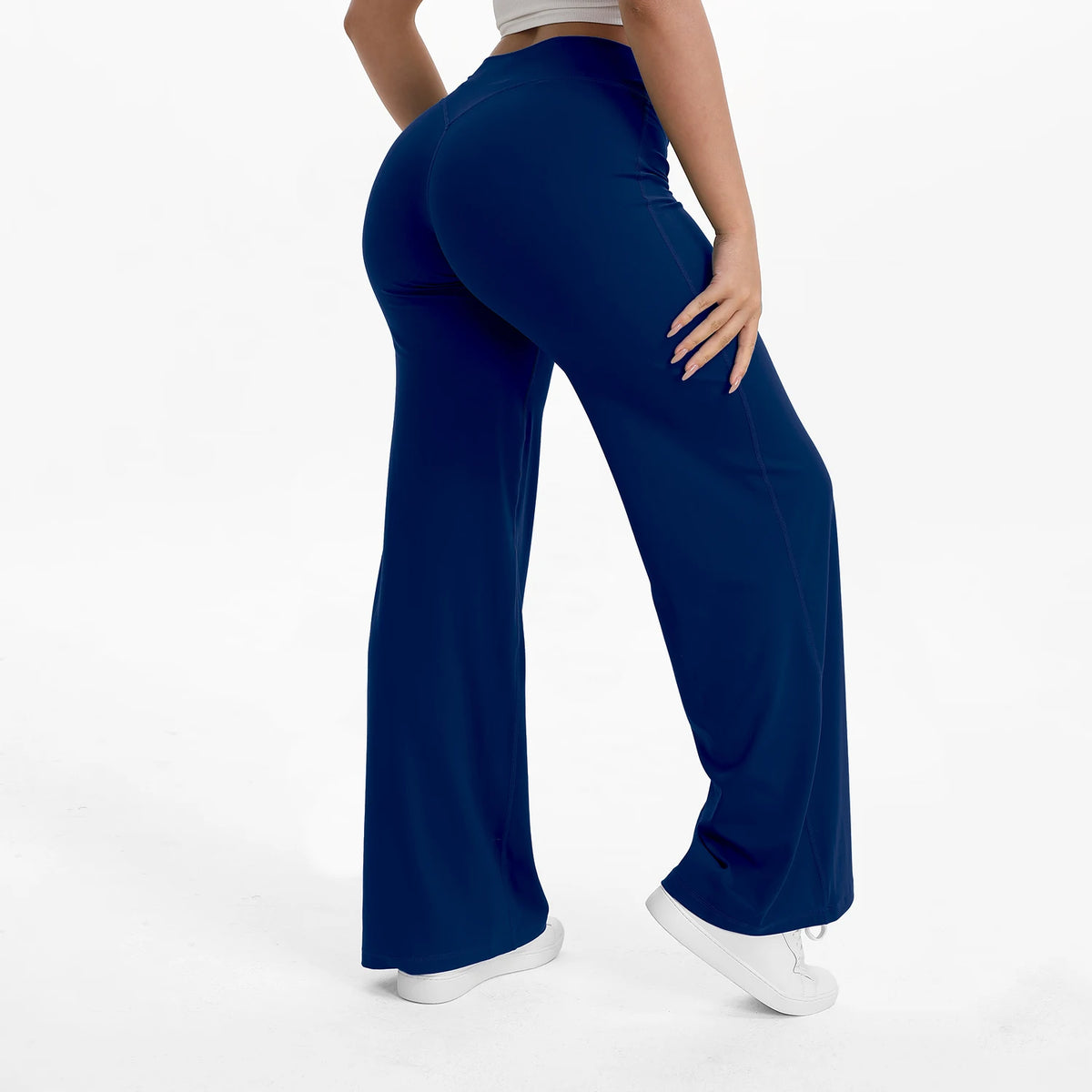 Women's Mid Waist Yoga Leggings | Full Length Stretch Fit | Elastic Waistband | Steven & Levon