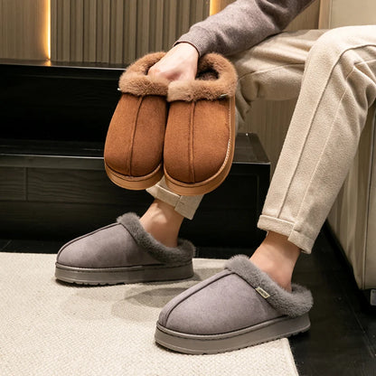 Men's Fluffy Slippers | Fur Lining | Thick Anti Slip EVA Sole | Indoor Shoes | Steven & Levon