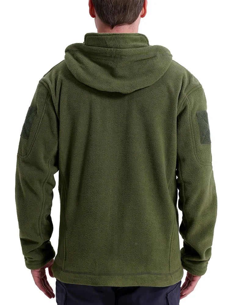 Men's Fleece Hunting Jacket | Full Zip | Multi Pockets | Hooded Outdoor Wear | Steven & Levon