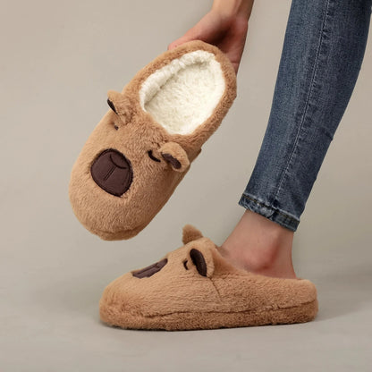 Women's Animal Print Slippers | Faux Fur Detail | Plush Lining | TPR Sole | Steven & Levon