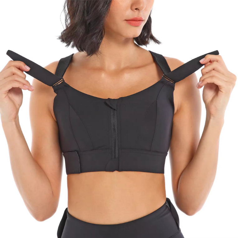 Adjustable Zip Sports Bra | Women's High Support Activewear | Front Zip | Steven & Levon