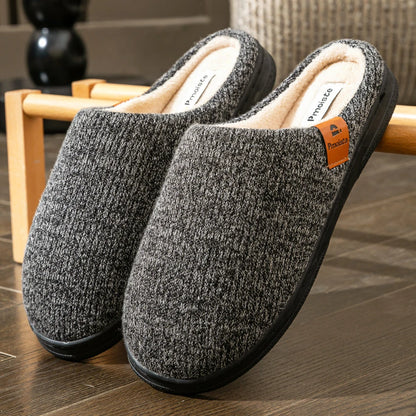 Men's Winter Slippers | Short Plush Insole | Anti Slip TPR Sole Indoor Shoes | Steven & Levon