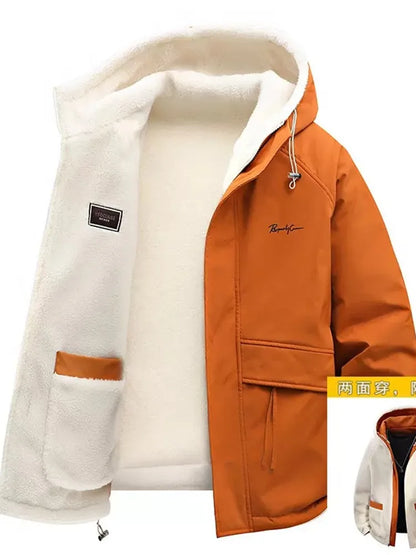 Men's Fleece Jacket | Thick Winter Lining | Hooded Full Zip | Loose Fit | Steven & Levon