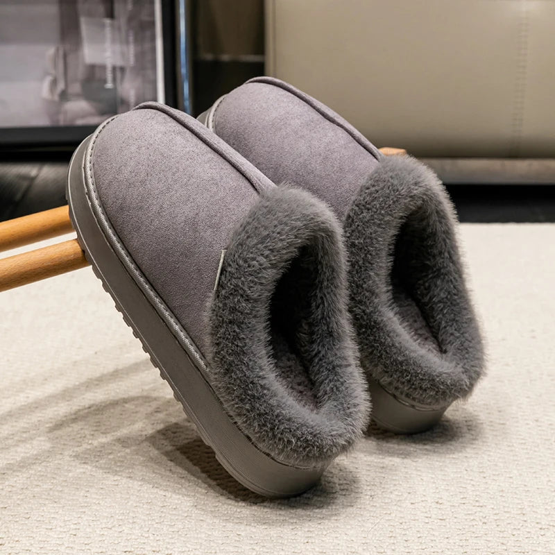 Men's Fluffy Slippers | Fur Lining | Thick Anti Slip EVA Sole | Indoor Shoes | Steven & Levon
