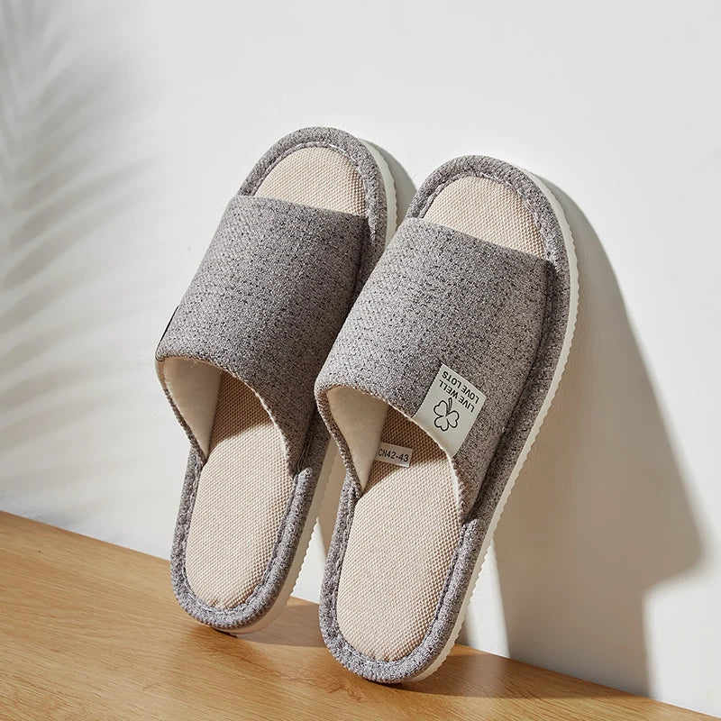 Men's Hemp Slippers | Open Toe | Breathable EVA Sole | Indoor House Slippers | Steven & Levon