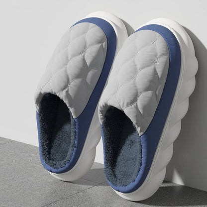Men's Cotton Slippers | Plush Lining | Waterproof PVC Sole | Home Shoes | Steven & Levon