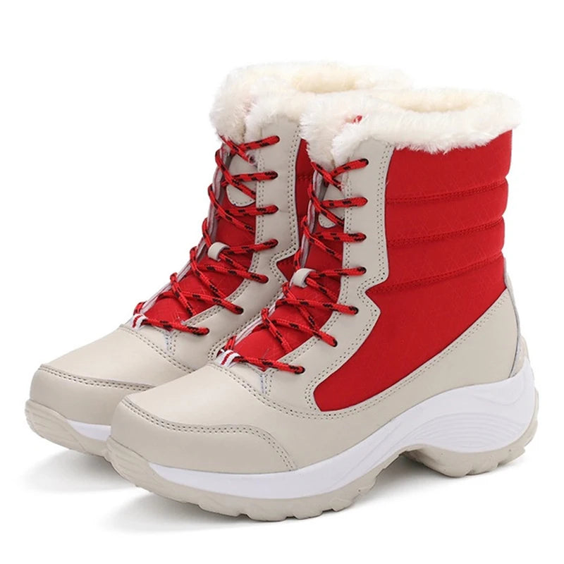 Women's Platform Snow Boots | Lace Up Ankle Boots | Plush Lined Wedge Winter Shoes | Steven & Levon
