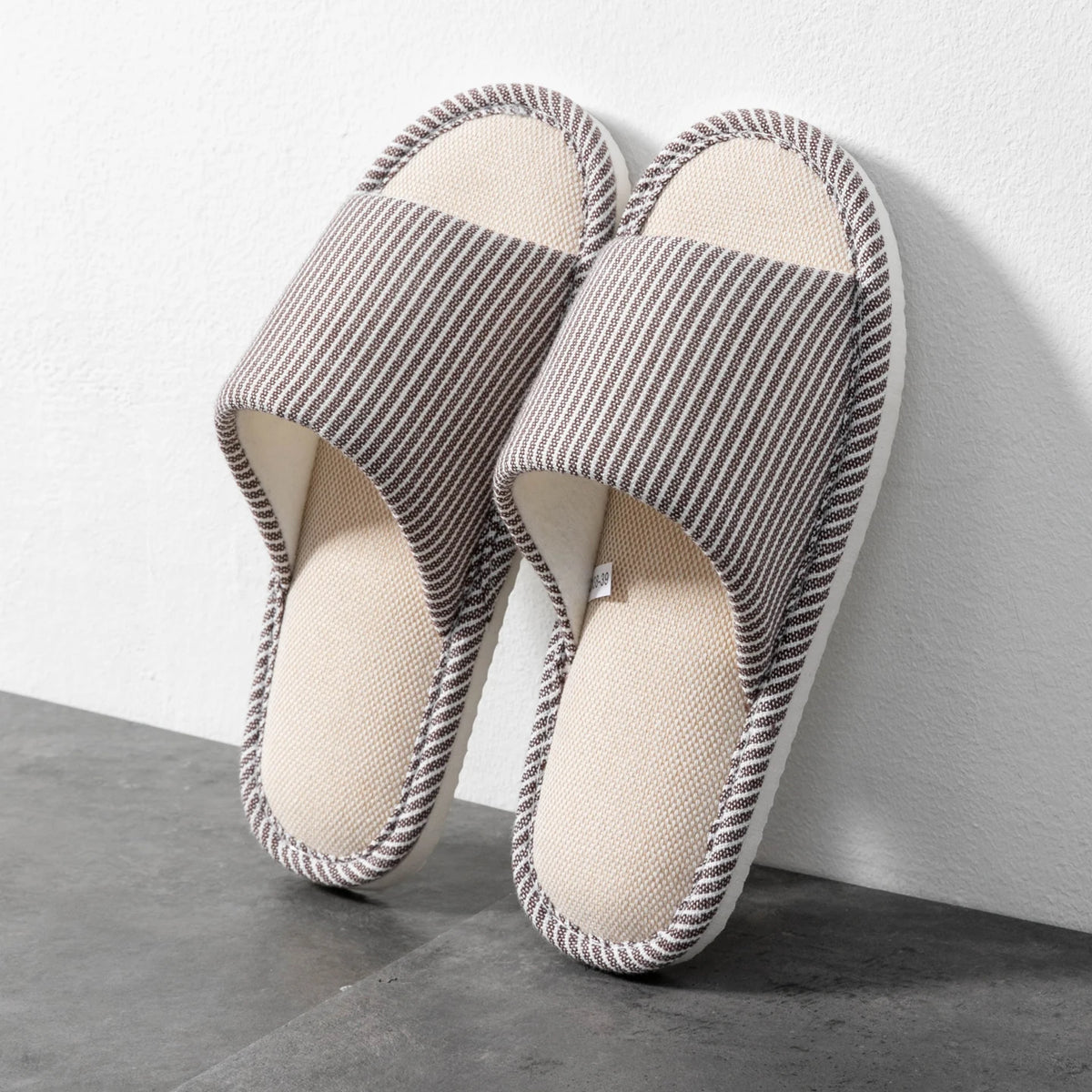 Men's Cotton House Slippers | Striped Pattern | Non Slip PVC Sole | Indoor Comfort | Steven & Levon