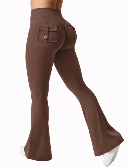 Women's Wide Leg Yoga Trousers | Stretch Compression Fit | Straight Side Pockets | Steven & Levon