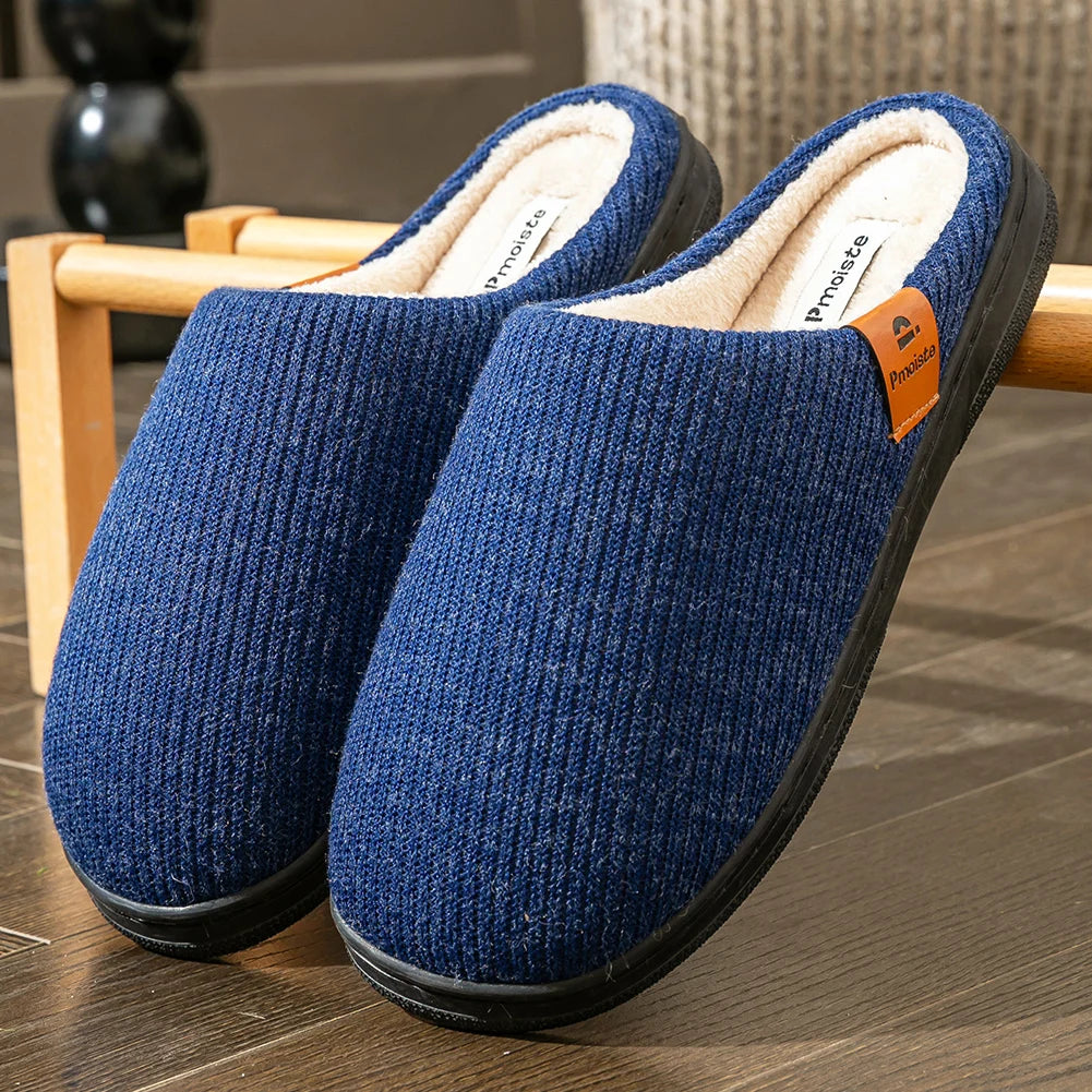Men's Winter Slippers | Short Plush Insole | Anti Slip TPR Sole Indoor Shoes | Steven & Levon