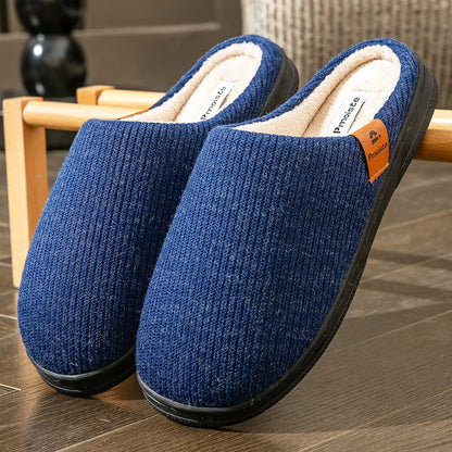 Men's Winter Slippers | Short Plush Insole | Anti Slip TPR Sole Indoor Shoes | Steven & Levon