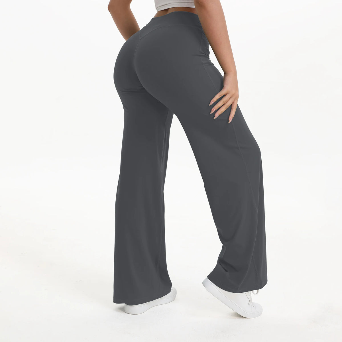 Women's Mid Waist Yoga Leggings | Full Length Stretch Fit | Elastic Waistband | Steven & Levon