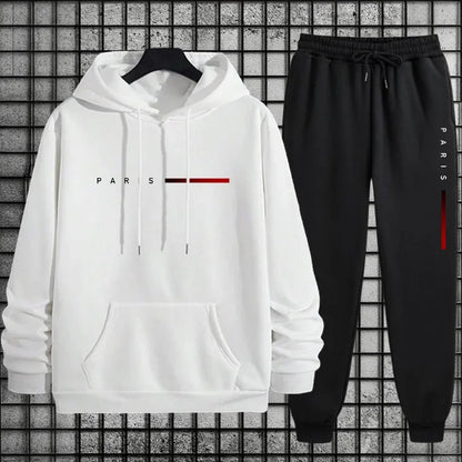 Printed Hoodie and Sweatpants | Men's Tracksuit | Pocket Sports Two Piece Set | Steven & Levon