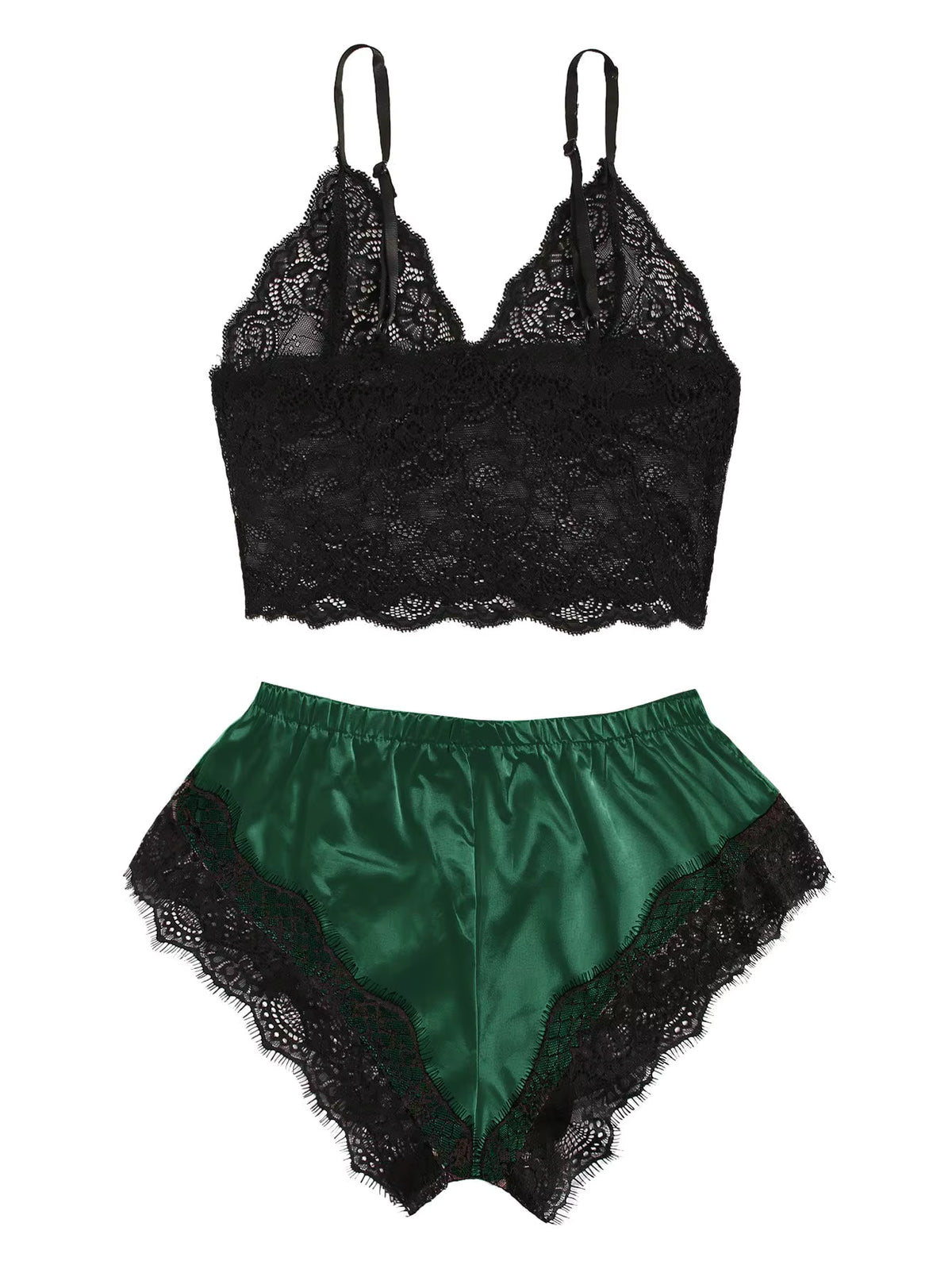 Satin Pajama Set | Women's Lace Cami & Shorts | Lightweight Summer Sleepwear | Steven & Levon