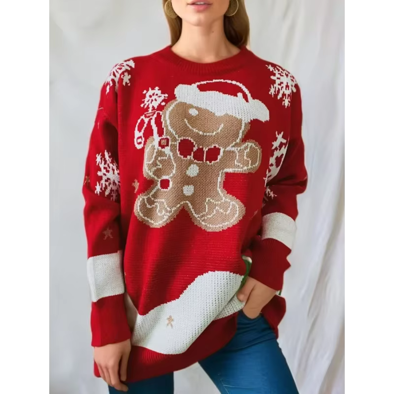 Women's Christmas Jumper | Snowman Knit Long Sleeve Pullover | Festive Sweater | Steven & Levon
