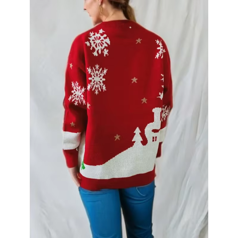 Women's Christmas Jumper | Snowman Knit Long Sleeve Pullover | Festive Sweater | Steven & Levon