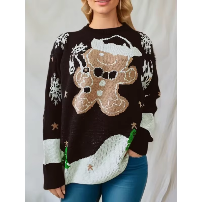 Women's Christmas Jumper | Snowman Knit Long Sleeve Pullover | Festive Sweater | Steven & Levon