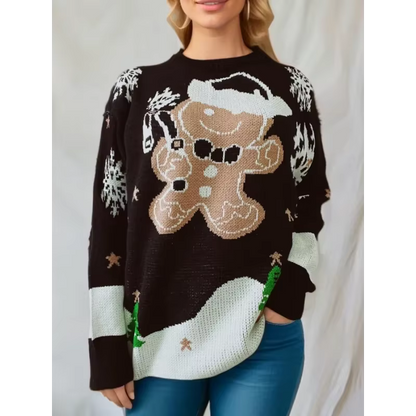 Women's Christmas Jumper | Snowman Knit Long Sleeve Pullover | Festive Sweater | Steven & Levon